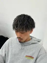 【メンズ限定】カット＋メッシュキャップハイライト＋カラー＋パーマ