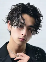 メンズカット+スパイラルパーマ