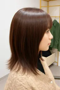 前髪の縮毛矯正+カット+2ステップトリートメント