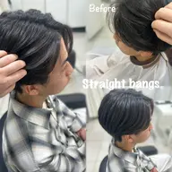 【自然な前髪/朝セット楽✨】メンズカット＋前髪縮毛矯正