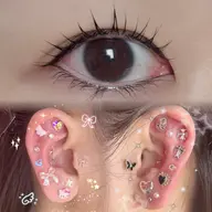 🎀上まつ毛パーマモデル+耳つぼジュエリー🎀