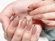 【HAND長さだし】クリアスカルプ・ガラスネイル/ワンカラー+ラメフレンチ