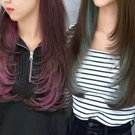 🌙人気No.2🌙🩵韓国風インナーカラー🩵ケアブリーチ＋透明感艶カラー＋【高補修トリートメント】💫