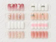 【自爪】ピンクナチュラルデザイン￥6480【ジェルオフ無料】