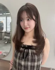 🍀︎透明感カラー+前髪顔周りカット
