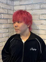 メンズカット＋ダブルカラー/ブリーチカラー/金髪/ミルクティーベージュ/ハイトーンカラー