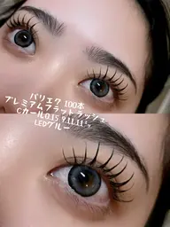 3回目まで🆗LEDパリエク👁100本アイシャンプー付き(パリジェンヌ→アイシャンプー→ﾌﾗｯﾄ100本)