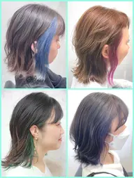 🌈 洒落感UPイヤリングカラー🌈ダメージレス1ブリーチイヤリングカラー+イルミナカラー+トリートメント