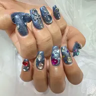 【HANDオフ無し】90分パーツつけ放題+ワンカラーorラメグラデーション