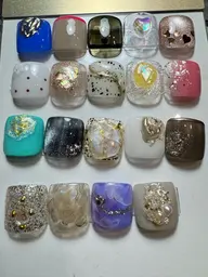 【フットネイル】ワンカラー+親指1本アート
