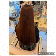 【透明感カラー】 ブリーチ無しダブルカラー+トリートメント　（胸下+1100円）