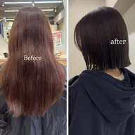 🎗️癖毛改善🎗️シルク髪ストレート(縮毛矯正)＋カット＋うる艶カラー+TOKIO TR ￥22,000→17,000