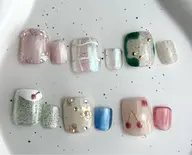 親指アートフットネイル