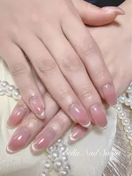 ［自爪］チークマグネットフレンチ、チークマグネットグラデーション・パラジェル変更ok・フィルイン無料