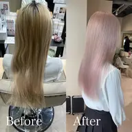 💗ブリーチカラー（ダブルカラー）＋髪質改善トリートメント（ウルトワ）💗ケアブリーチ使用💗