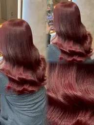 【❤️ ブリーチなし で 赤❤️ 】 ブリーチなし ダブルカラー🌈