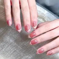 チップ長さだし+★大人気ワンホンネイル／マグネットフレンチ¥ 9480