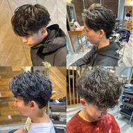 【ミニモ限定】メンズカット+ケアパーマ（ツイスパ/波巻き/シャドウ/フェザー）→¥8,360