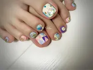 フットネイル　アートし放題コース　(ケア・オフ込み)