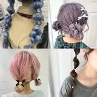 ヘアセットにアクセサリー付き☆推し活系♪（ミニモ限定価格）