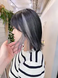 イヤリングカラー、フェイスフレーミング＋オンカラー＋2ステップトリートメント【超音波トリートメント付き】