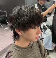 メンズカット+メンズパーマ+ワンカラー