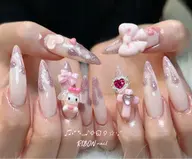 [チップ長さだし10本] 3Dぷっくりジェル / デザインアートやり放題＋パーツつけ放題 💝