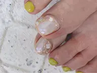 【オフ無料ケア込み&フットバス付き】　定額Foot 定額ニュアンスシンプル￥7000