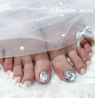 🩵【練習モデル募集】フットオフなし🩵一本埋め尽くしネイル໒꒱୨୧.*