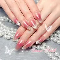 大人気❗️💅チップ長さ出し＋チークネイル+マグネットフレンチ9500