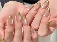 ★マグネット×不規則ミラーフレンチネイル