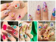 【ジェルネイル♡ワンカラーとパーツ付け放題コース】他店にはない⁈キャラクターパーツ豊富🥜💕キラキラパーツも◎