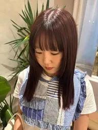 『女性限定』【うる艶】前髪カット✄﻿＋艶カラー🌼＋薬剤除去