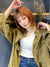 🐏💭minimo限定💭🐏うる艶カラー+内部補修トリートメント🤎【ボブ/顔周り/韓国/ブリーチ/下北沢】