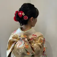 ヘアセット & 袴着付け