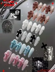 new🆕大人気🤩/長さだしチップ/ジェルオフあり🈶/ワンカラー➕クロム立体パーツ2個付き