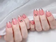 【ハンド】カラーフレンチorガラスフレンチ🎁パーツ2個付き「ジェルオフ無料」