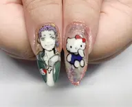 痛ネイル（キャラネイル）　＋ワンカラーorラメグラ