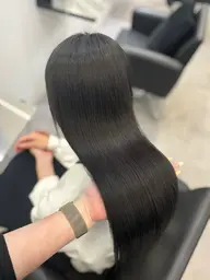 【👼🏻酸性縮毛矯正／髪質改善ヘアカラー🩵】　　　　　　　　　　酸性縮毛矯正➕ワンカラー➕ケアトリートメント
