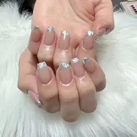 💗【初回オフ無料ケア込み】 大人気ガラスフレンチ🎈ベースあり🎉