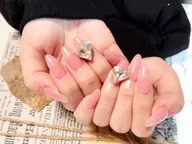 大人気♥チップ長さ出しワンカラーorラメグラ(パーツ2個付き)♥ロング料金➕1000円🌼オフなし場90分になります！