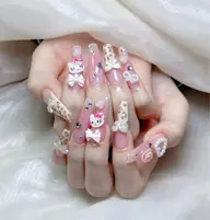 【ミニモ学割】チップ長さ出し+持ち込みデザイン＋パーツやり放題+ 特殊デザイン👌（初回ソフトジェルオフ無料／ケア込み）