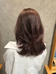 【カット+ブリーチ無しダブルカラー】 暖色カラー/ラベンダーカラー