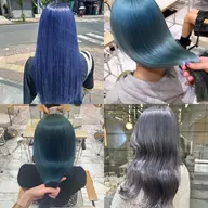 『U24』🧊寒色系ダブルカラー🐬🐳✨ブリーチ＋カラー(ブロー込み)