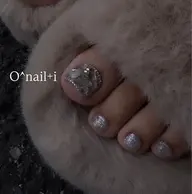 フットネイル親指埋め尽くしArt♡他ラメ