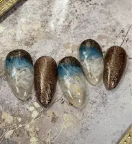 N184ジオード:カラー5種／マグネット／シェル／エフェクト／水彩／インク／アート5本／保湿ハンドパック付き