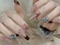 🎀スカルプ🎀長さだし＋持込デザイン(時間内でデザイン、パーツ10本OK)「初回ジェルオフ無料厚み出し込」￥16980