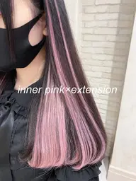 【ご予約時に希望色DM下さい💕】スピード早い!上質シールエクステ60本メッシュ入れ放題&調整カット&コテ巻き仕上げ💗
