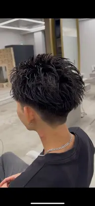 スパイキーショート+パーマ