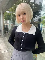 【当日予約🆗】1ブリーチ (ケアブリーチ)+ カラー + カット+トリートメント(内部補修トリートメント)